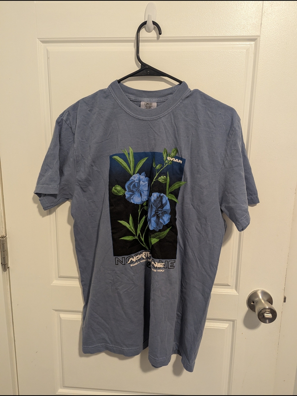 Northlane Concert Merch Blue Floral Graphic Short Sleeve Tee